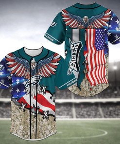 Philadelphia Eagles NFL Baseball Jersey Shirt American Eagle