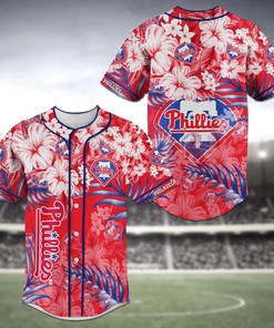 Philadelphia Phillies MLB Baseball Jersey Shirt Flower