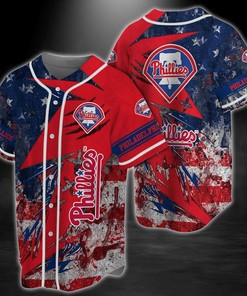Philadelphia Phillies MLB Baseball Jersey Shirt US Flag