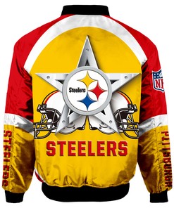 Pittsburgh Steelers Bomber Jacket Graphic Player Running