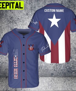 Puerto Rico Flag Estado Libre Asociado 3D BaseBall Jersey Comfortable Fabric