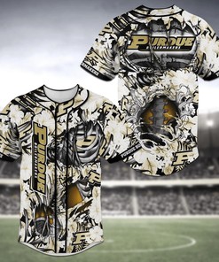 Purdue Boilermakers NCAA Baseball Jersey Shirt Skeleton
