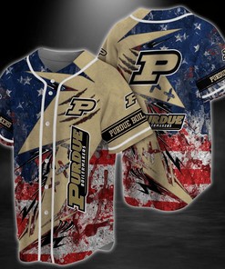 Purdue Boilermakers NCAA Baseball Jersey Shirt US Flag