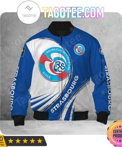 RC Strasbourg Alsace Blue White Bomber Jacket