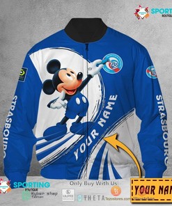 RC Strasbourg Alsace Custom Name Mickey Mouse Bomber Jacket
