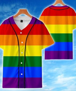 Rainbow Color Lgbt Personalized 3d Baseball Jersey