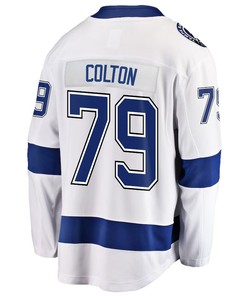 Ross Colton 79 Tampa Bay Lightning Stanley Cup 2023 Playoffs Patch Away Breakaway Men Jersey - White