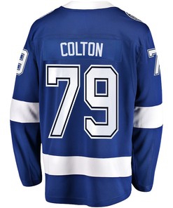 Ross Colton 79 Tampa Bay Lightning Stanley Cup 2023 Playoffs Patch Home Breakaway Men Jersey - Blue