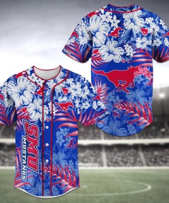 SMU Mustangs NCAA Baseball Jersey Shirt Flower
