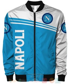 SSC Napoli White Blue Bomber Jacket V12