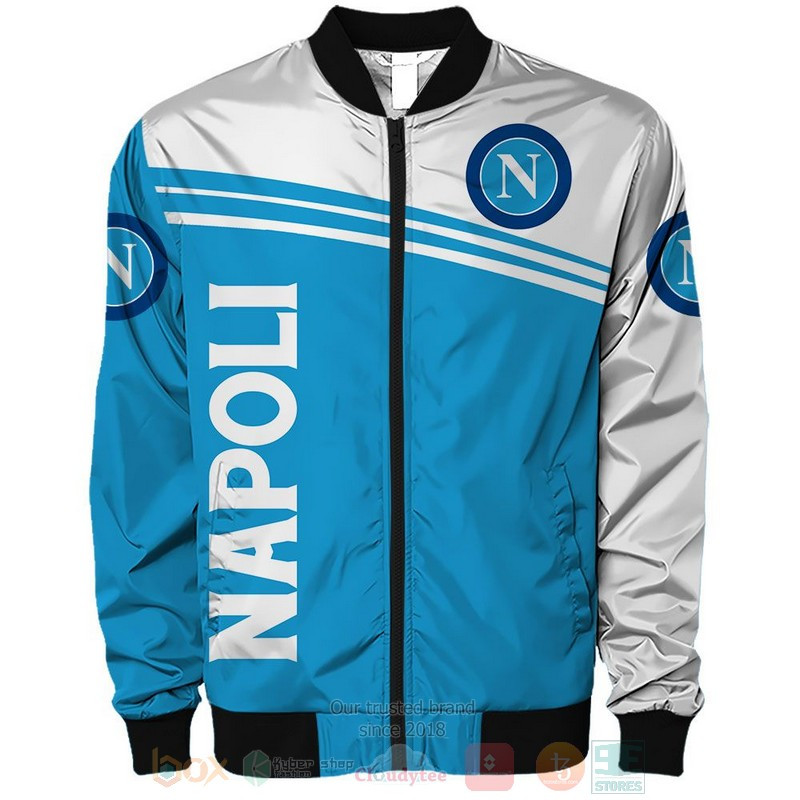 SSC Napoli White Blue Bomber Jacket V12