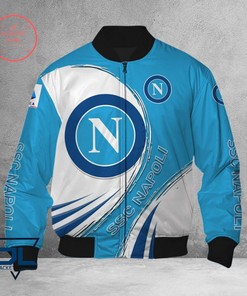 SSC Napoli White Blue Bomber Jacket V13