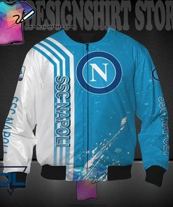 SSC Napoli White Blue Bomber Jacket V14