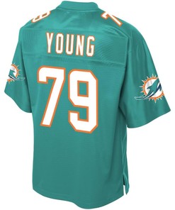 Sam Young Miami Dolphins Nfl Pro Line Youth Team Player Jersey - Aqua