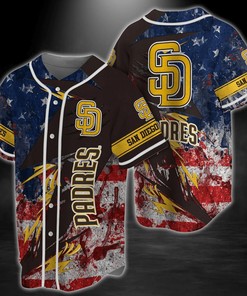 San Diego Padres MLB Baseball Jersey Shirt US Flag