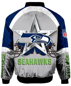 Seattle Seahawks Bomber Jacket Graphic Player Running