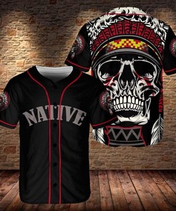 Skull Native Personalized 3d Baseball Jersey