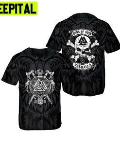 Son Of Odin Skull Viking 3D BaseBall Jersey Black Skull Style