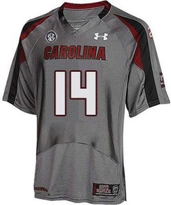 South Carolina Gamecocks #14 Connor Shaw Gray Football Jersey