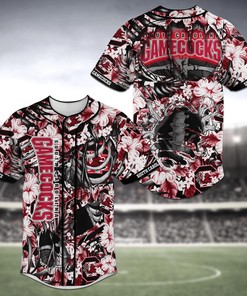 South Carolina Gamecocks NCAA Baseball Jersey Shirt Skeleton