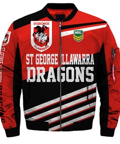 St. George Illawarra Dragons Jackets 3D Full-zip Jackets