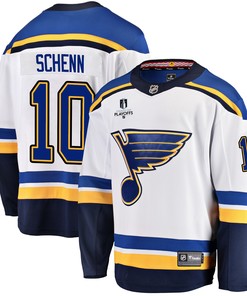 St. Louis Blues Brayden Schenn 10 Away 2022 Stanley Cup Playoffs Breakaway Men Jersey - White