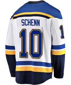 St. Louis Blues Brayden Schenn 10 Away 2022 Stanley Cup Playoffs Breakaway Men Jersey - White