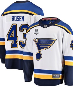 St. Louis Blues Calle Rosen 43 Away 2022 Stanley Cup Playoffs Breakaway Men Jersey - White
