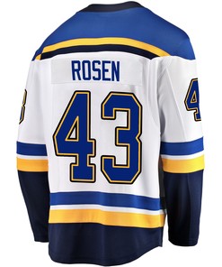 St. Louis Blues Calle Rosen 43 Away 2022 Stanley Cup Playoffs Breakaway Men Jersey - White