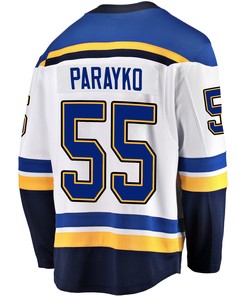 St. Louis Blues Colton Parayko 55 Away 2022 Stanley Cup Playoffs Breakaway Men Jersey - White