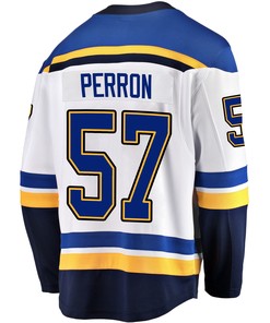 St. Louis Blues David Perron 57 Away 2022 Stanley Cup Playoffs Breakaway Men Jersey - White
