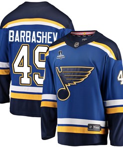 St. Louis Blues Ivan Barbashev 49 Home 2022 Stanley Cup Playoffs Breakaway Men Jersey - Royal
