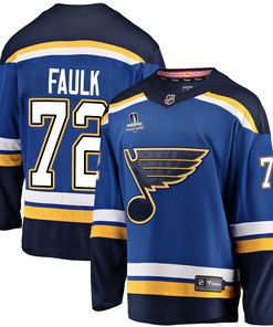 St. Louis Blues Justin Faulk 72 Home 2022 Stanley Cup Playoffs Breakaway Men Jersey - Royal