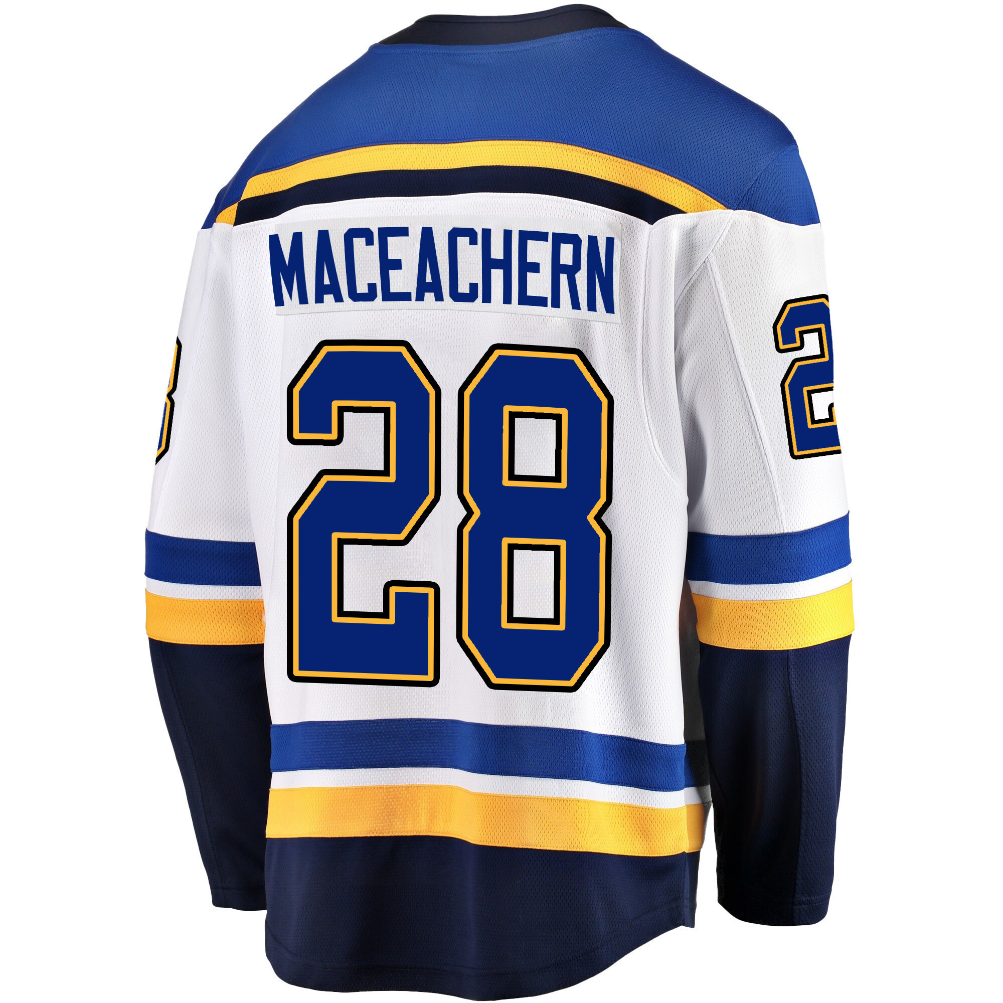 St. Louis Blues Mackenzie MacEachern 28 Away 2022 Stanley Cup Playoffs Breakaway Men Jersey - White