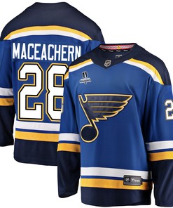 St. Louis Blues Mackenzie MacEachern 28 Home 2022 Stanley Cup Playoffs Breakaway Men Jersey - Royal