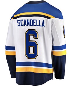 St. Louis Blues Marco Scandella 6 Away 2022 Stanley Cup Playoffs Breakaway Men Jersey - White