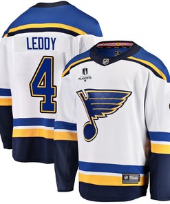 St. Louis Blues Nick Leddy 4 Away 2022 Stanley Cup Playoffs Breakaway Men Jersey - White