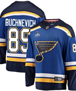 St. Louis Blues Pavel Buchnevich 89 Home 2022 Stanley Cup Playoffs Breakaway Men Jersey - Royal