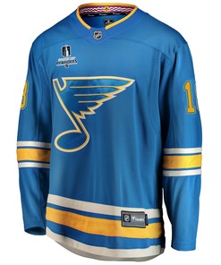 St. Louis Blues Robert Thomas 18 Alternate 2022 Stanley Cup Playoffs Breakaway Men Jersey - Blue