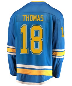 St. Louis Blues Robert Thomas 18 Alternate 2022 Stanley Cup Playoffs Breakaway Men Jersey - Blue