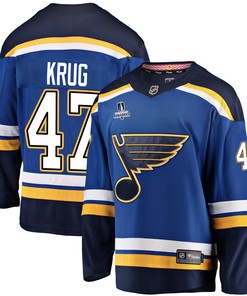 St. Louis Blues Torey Krug 47 Home 2022 Stanley Cup Playoffs Breakaway Men Jersey - Royal