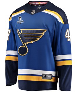 St. Louis Blues Torey Krug 47 Home 2022 Stanley Cup Playoffs Breakaway Men Jersey - Royal