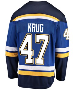 St. Louis Blues Torey Krug 47 Home 2022 Stanley Cup Playoffs Breakaway Men Jersey - Royal