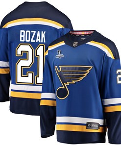 St. Louis Blues Tyler Bozak 21 Home 2022 Stanley Cup Playoffs Breakaway Men Jersey - Royal