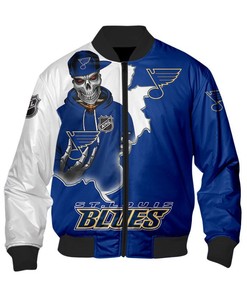 St Louis Blues Varsity Jacket Skull