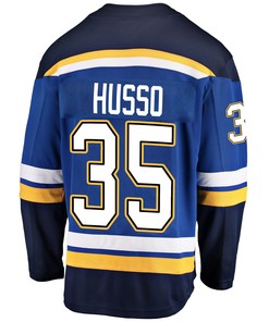 St. Louis Blues Ville Husso 35 Home 2022 Stanley Cup Playoffs Breakaway Men Jersey - Royal