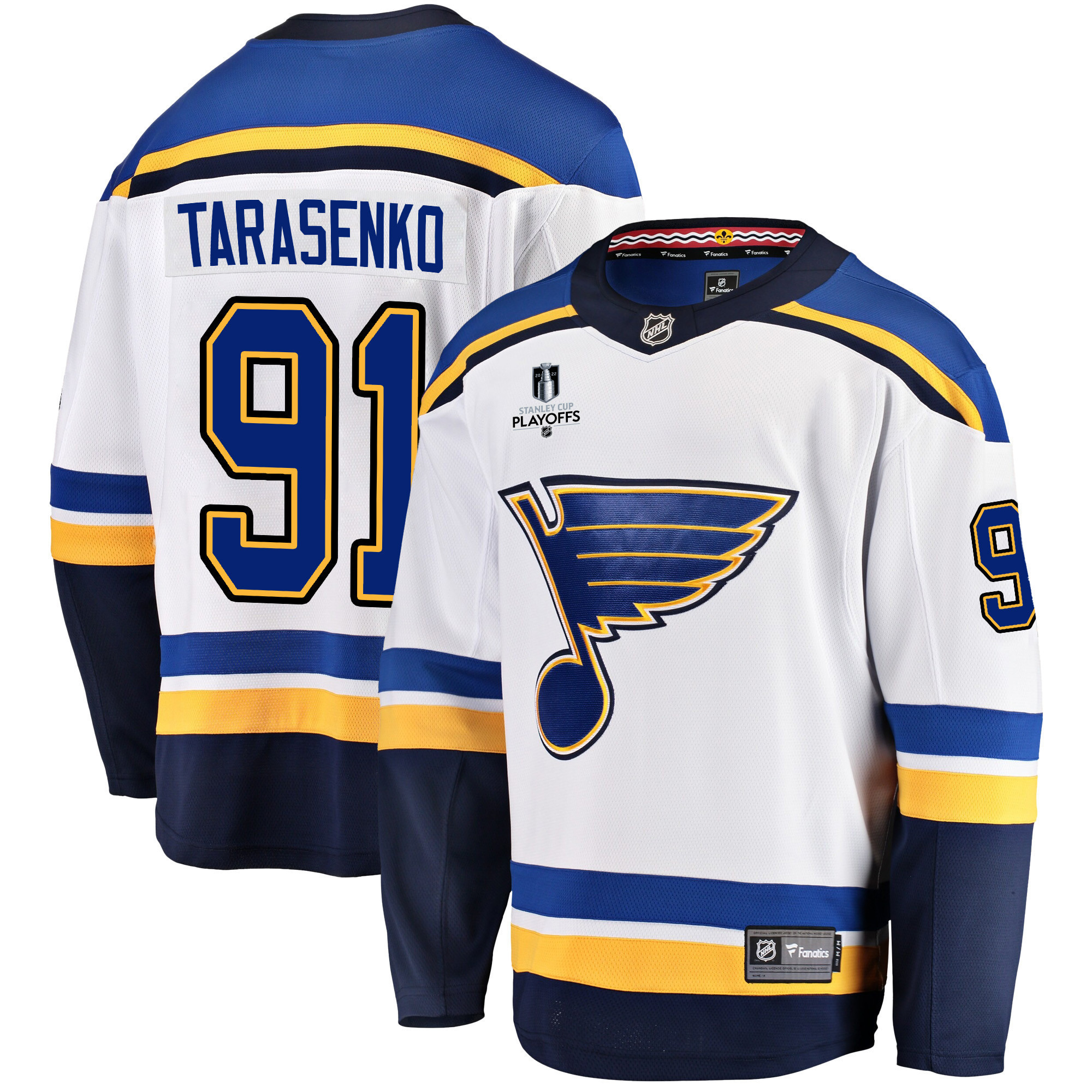 St. Louis Blues Vladimir Tarasenko 91 Away 2022 Stanley Cup Playoffs Breakaway Men Jersey - White