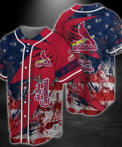 St. Louis Cardinals MLB Baseball Jersey Shirt US Flag