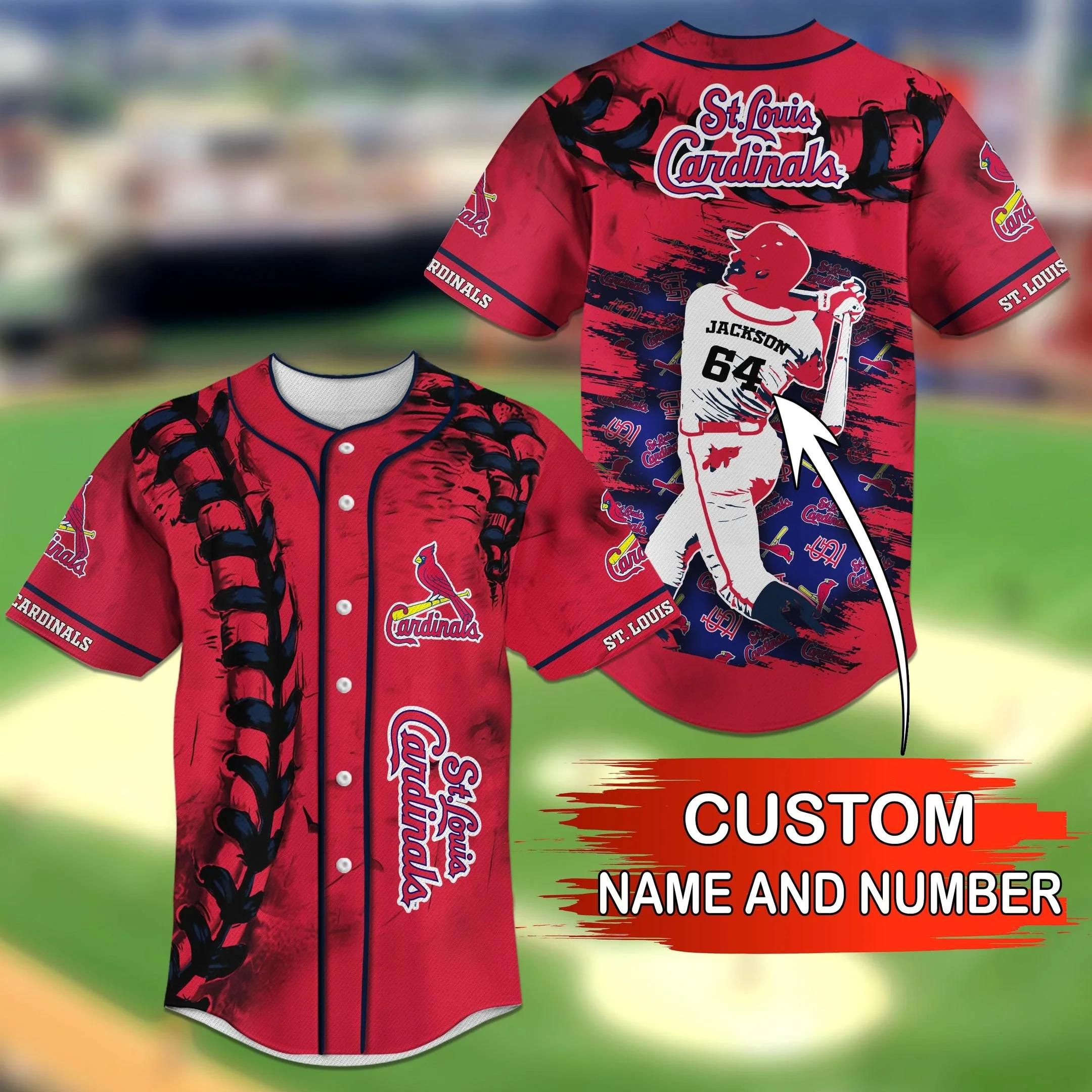 St. Louis Cardinals MLB Personalized Name Number Baseball Jersey Shirt