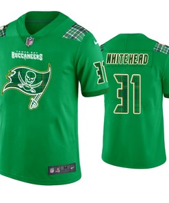 St. Patricks Day Tampa Bay Buccaneers #31 Jordan Whitehead Jersey Kelly Green - Men